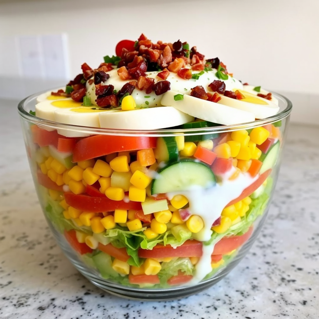 Seven Layer Salad, Layered Vegetable Salad, Layered Salad Recipe, Layered Party Salad Seven Layer Salad, Layered Vegetable Salad, Layered Salad Recipe, Layered Party Salad